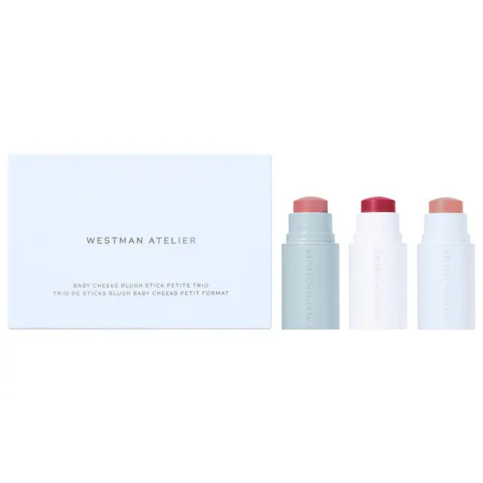 Westman Atelier Mini Baby Cheeks Lip + Cheek Cream Blush Stick Trio Gift Set Limited Edition