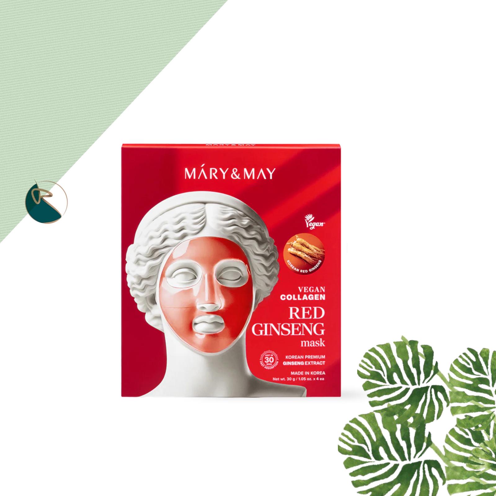 Mary&amp;May Vegan Collagen Red Ginseng Mask 4 sheets