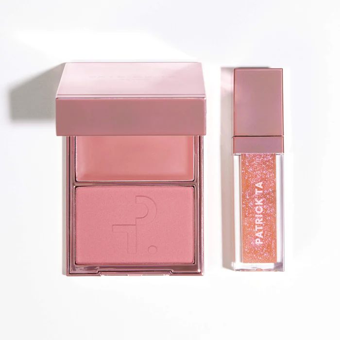 PATRICK TA Patrick&amp;amp;#039;s Glow and Gloss Set: Major Headlines Blush Duo and Lip Gloss Makeup Gift Set - ice me down