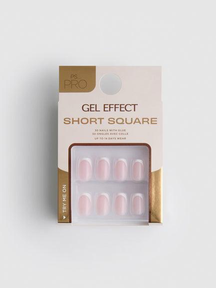 Pro Gel Effect French Tip Short Square False