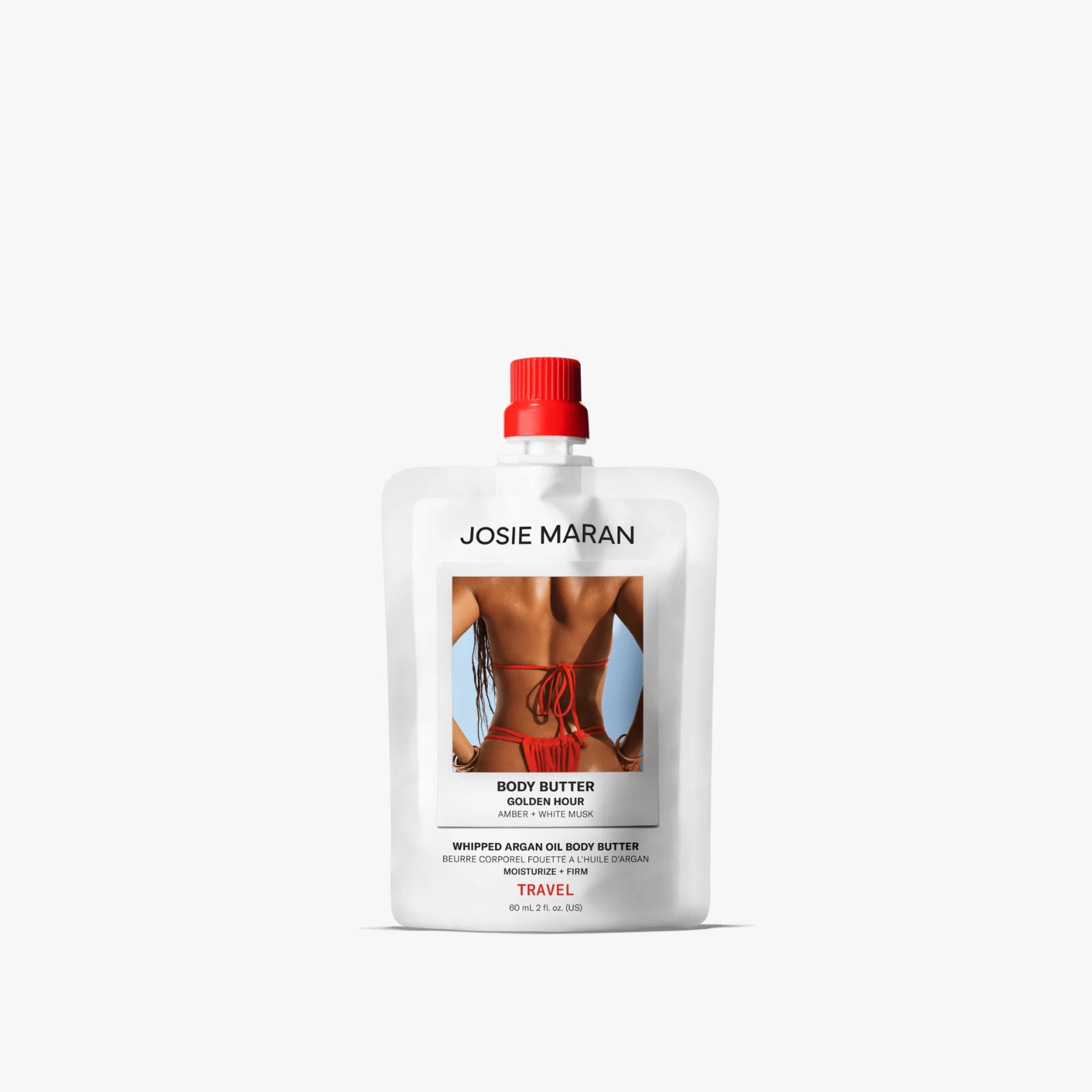 Josie Maran  Mini Golden Hour (Amber, White Musk) - Whipped Argan Oil Refillable Firming Body Butter