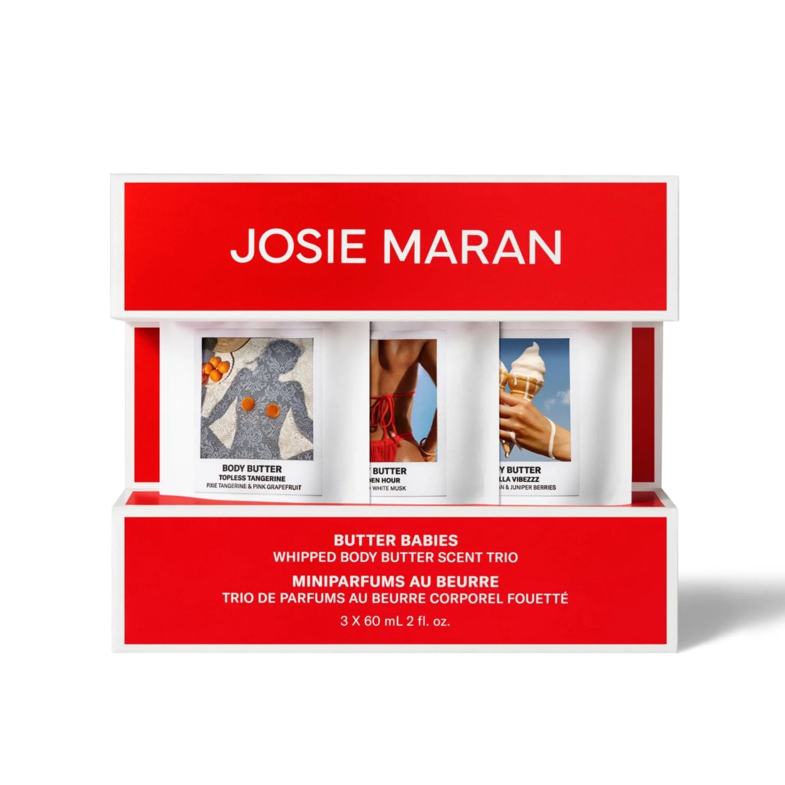 JOSIE MARAN BUTTER BABIES WHIPPED BODY BUTTER SCENT TRIO 3*60ML