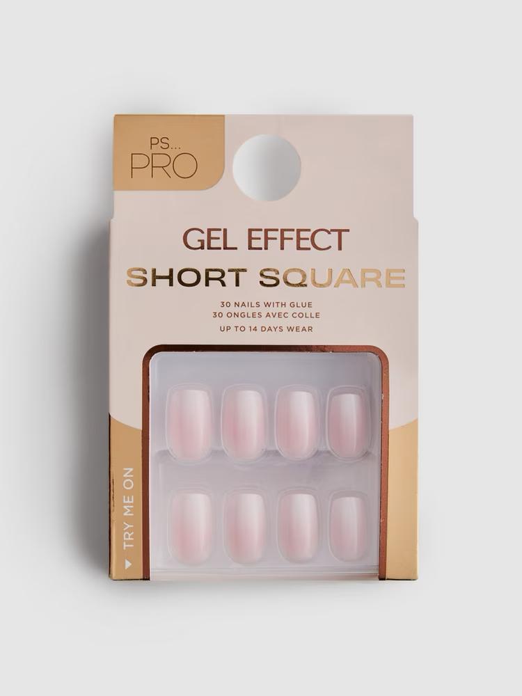 PS... Pro Short Square Gel Effect False Nails