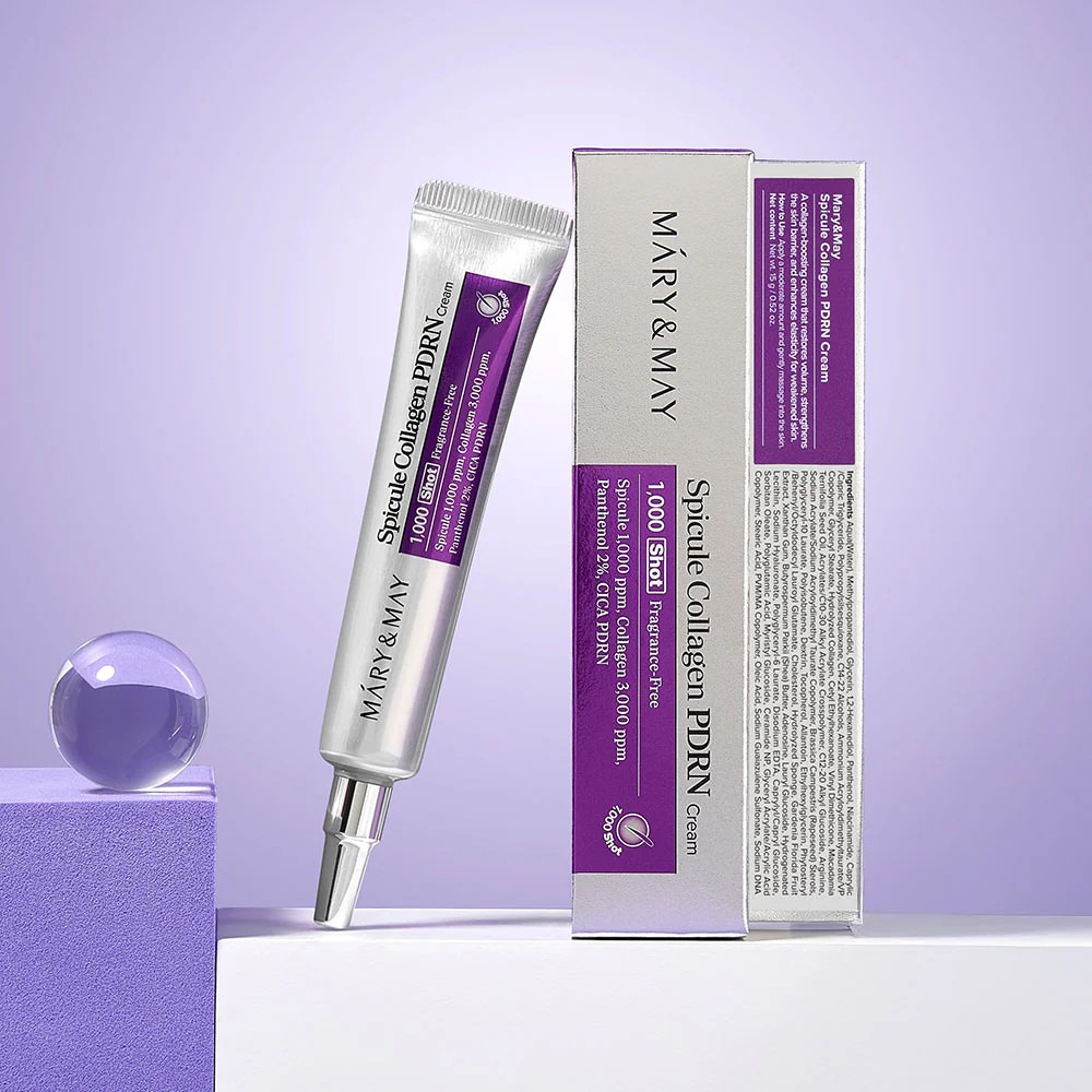 Mary &amp; May, Spicule Collagen PDRN Cream, Fragrance Free, 0.52 oz (15 g)
