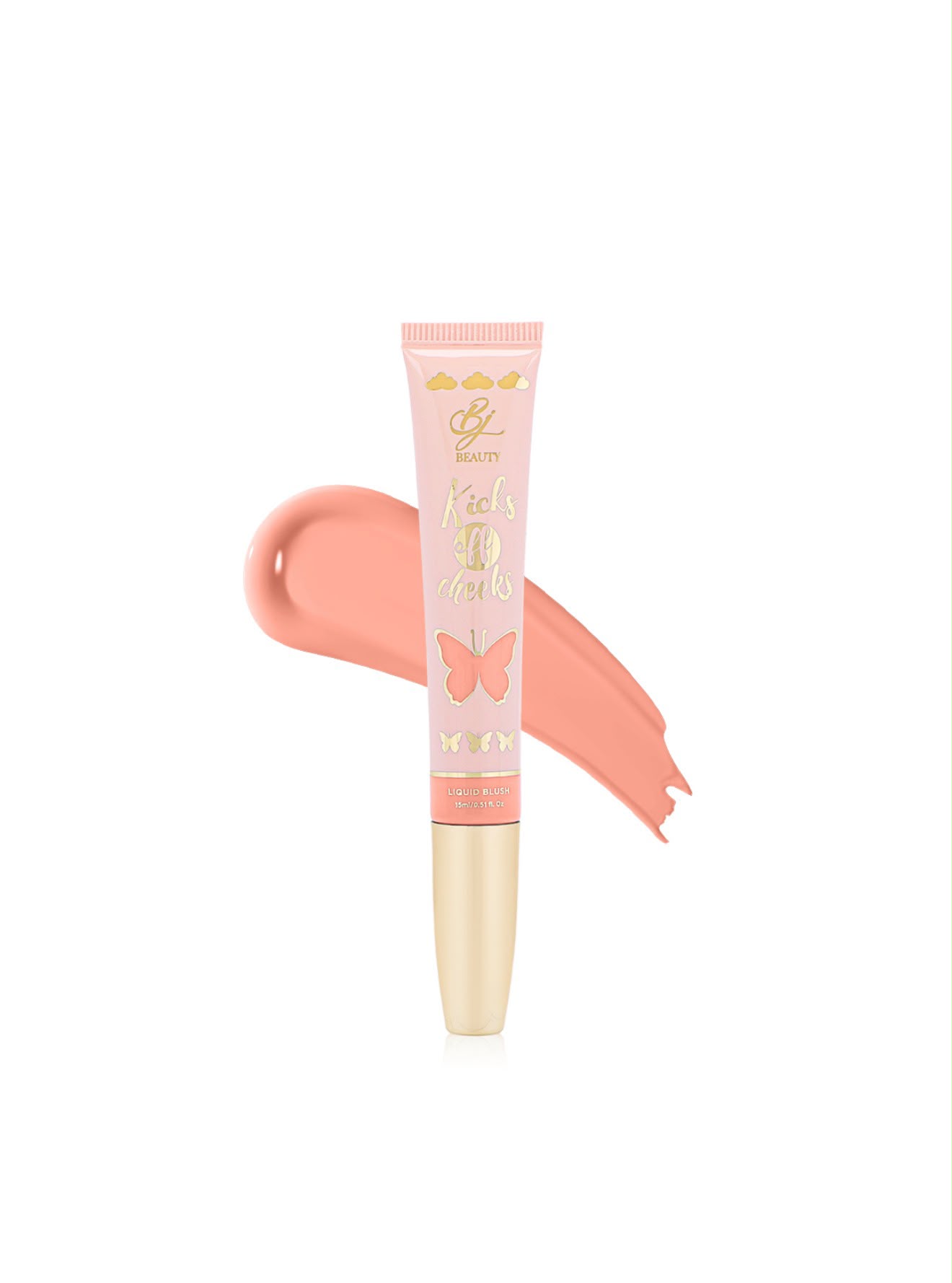 Bj beauty kicks off cheeks liquid blush - peach on